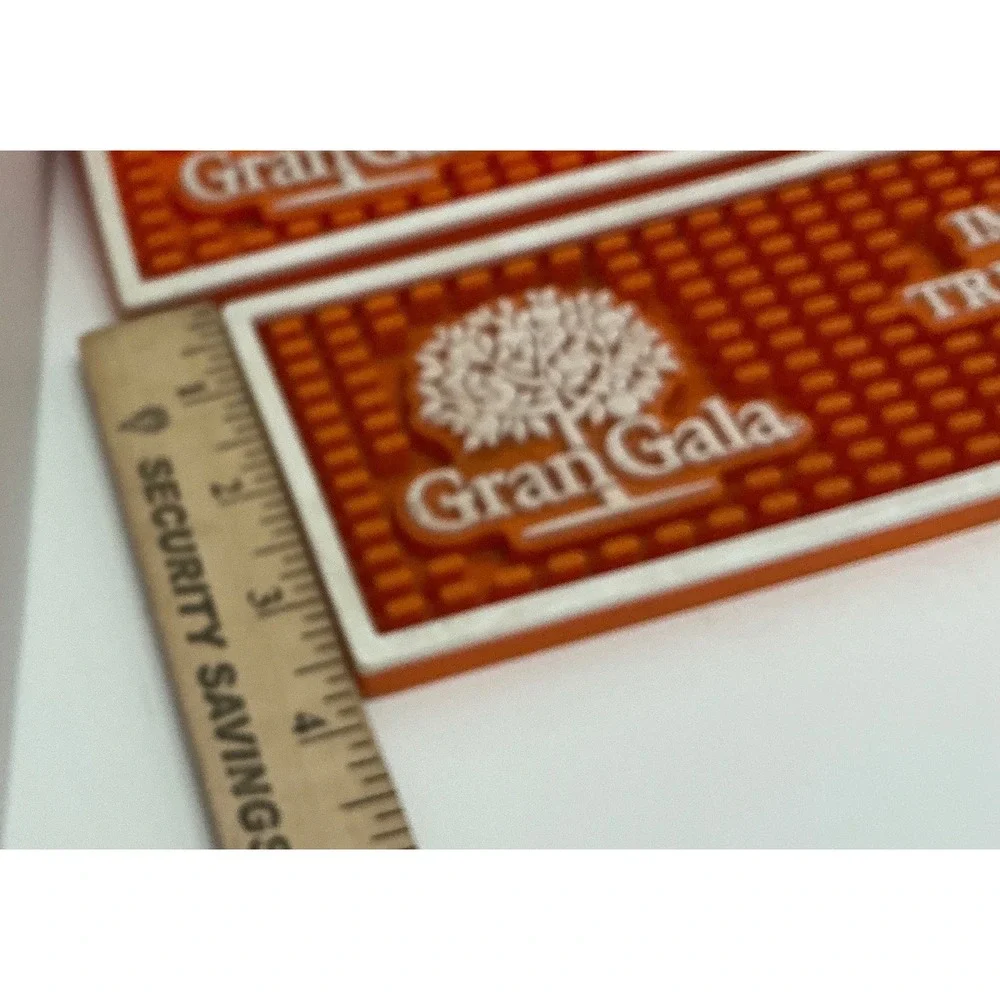 Gran Gala Bar Mat Set of 2 Triple Orange Liqueur Rubber Service Rail Mats 23.5in